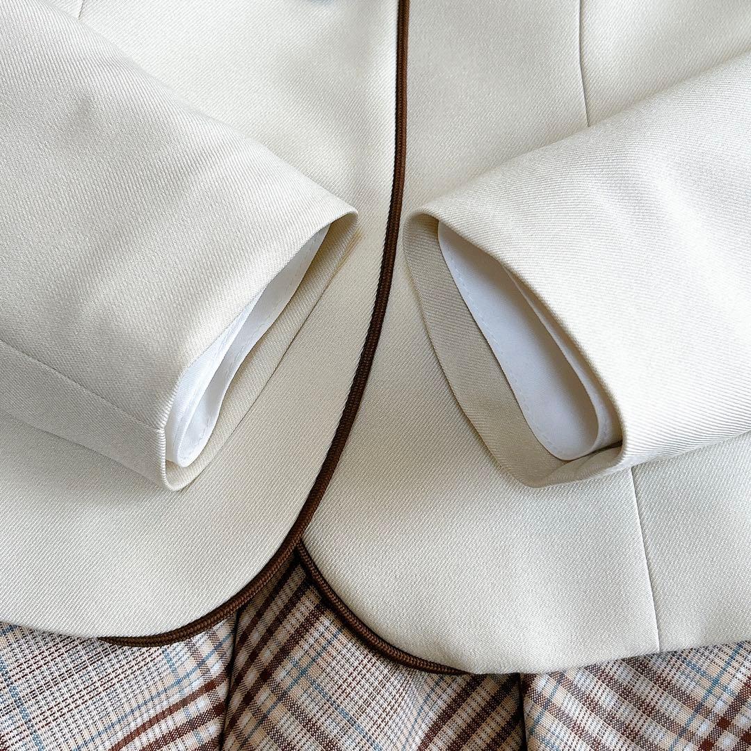 ビームスデザイン 120 フォーマル 入学式 卒園式 ベージュ系 チェック 女子