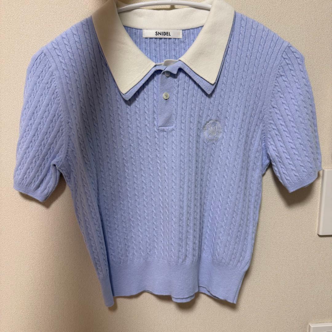 SNIDEL ワンポイントレイヤードポロニットプルオーバー