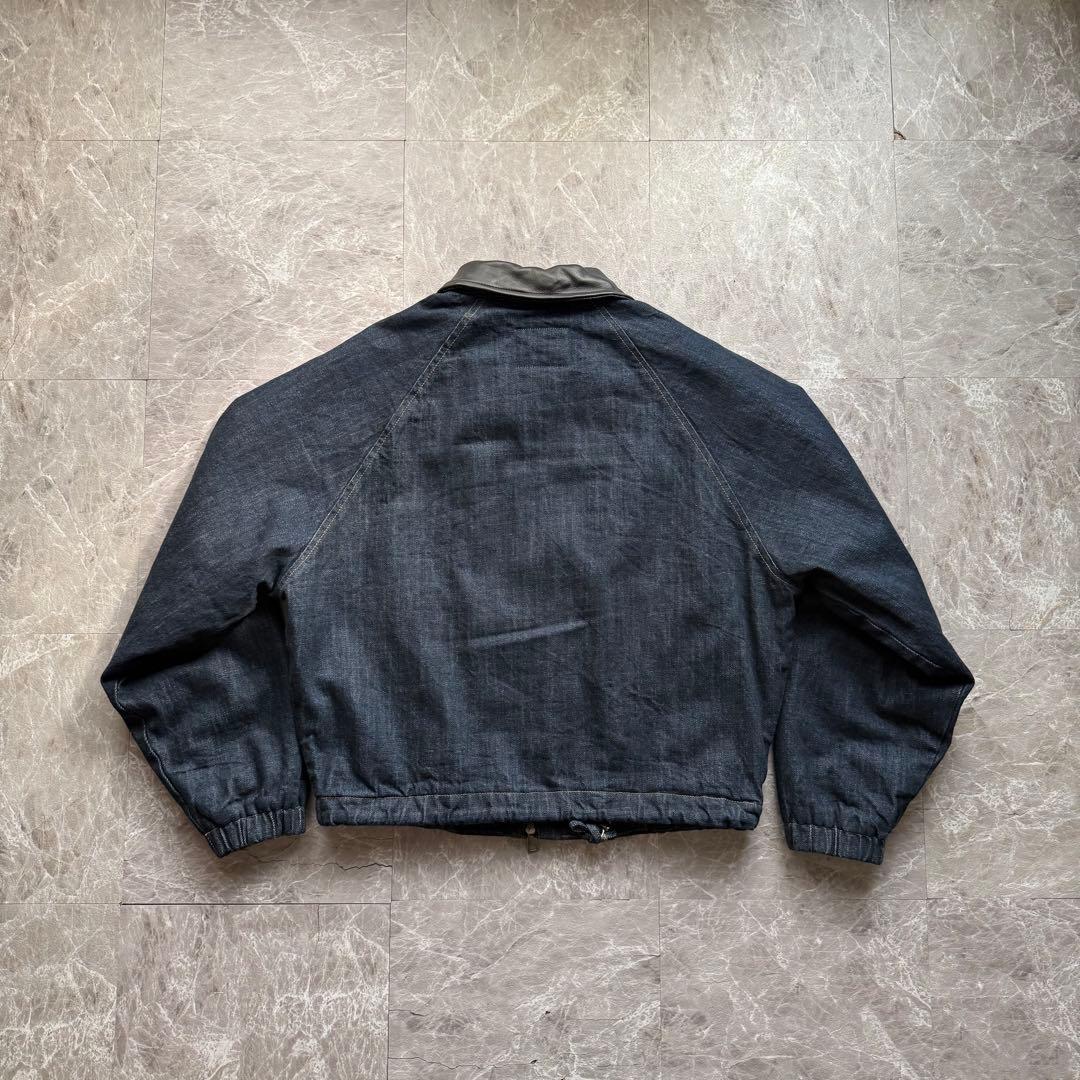 ZARA 短丈　襟レザーデニムジャケット　完売品