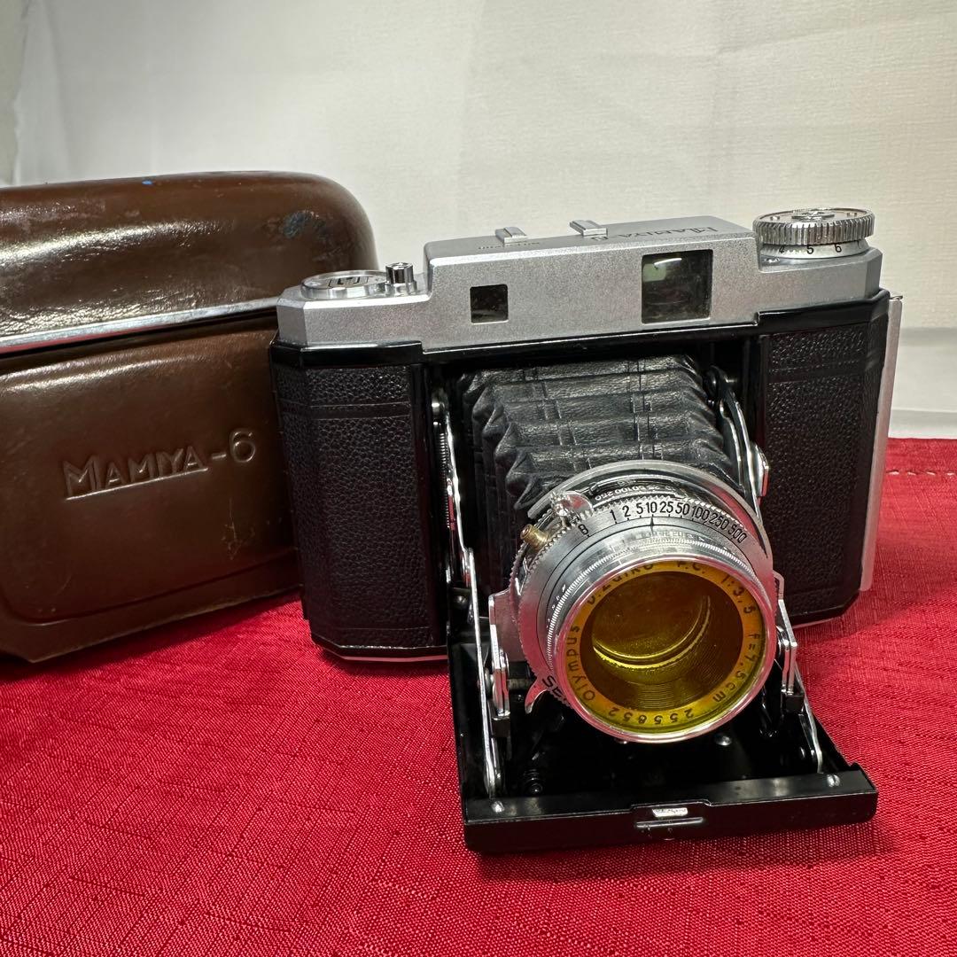 希少品 牛革ケース付 MAMIYA 6 マミヤ 6 スプリングカメラ 蛇腹カメラ