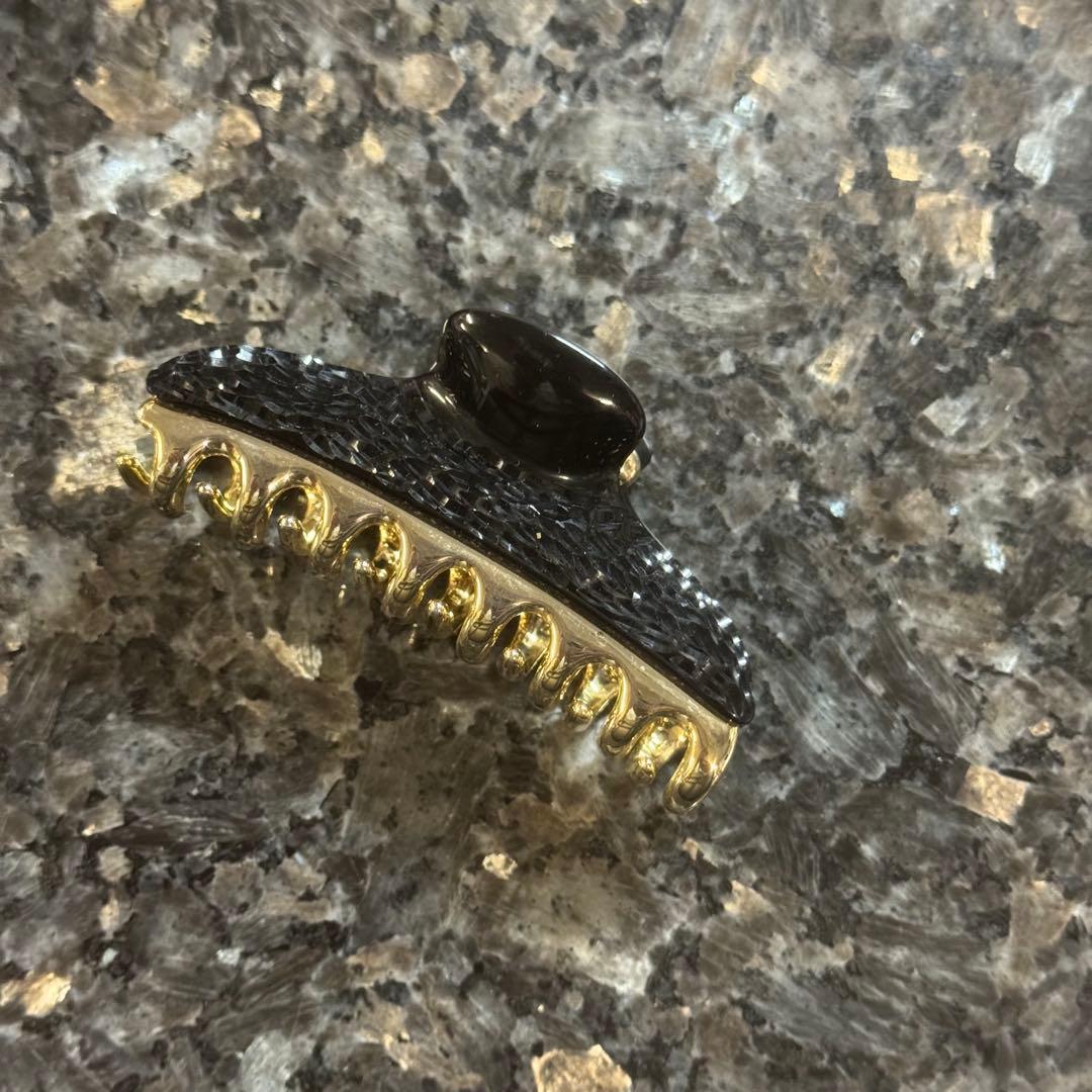 acca ブラックゴールド ヘアクリップ 約7cm