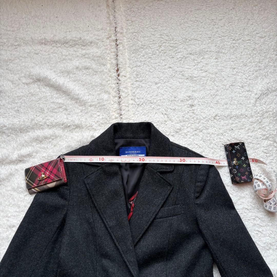 バーバリー テーラードジャケット 38 バーバリーチェック 金属ボタン ウール