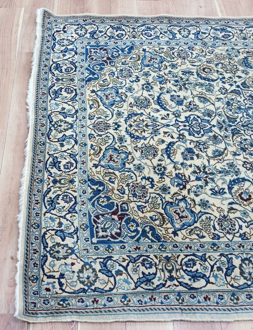 おはなY2602 ペルシャ絨毯 イラン ナイン産 ウール 手織り絨毯 大判