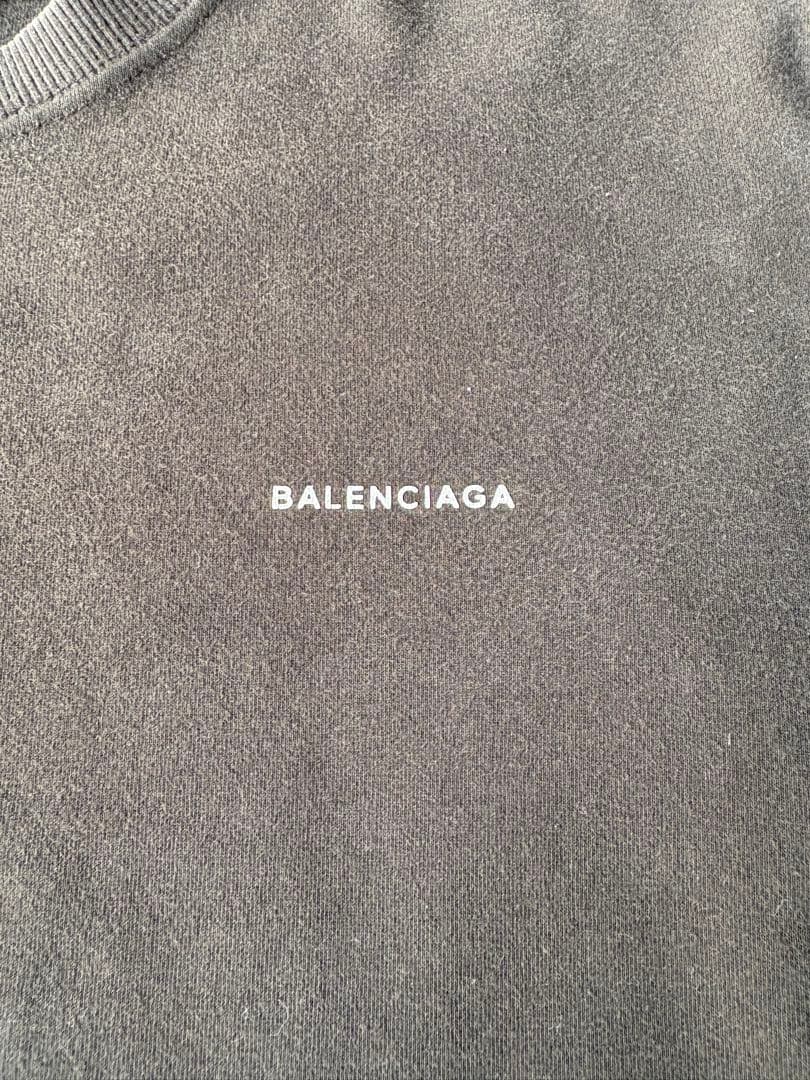 BALENCIAGA ブラック スウェット トレーナー　ロゴ