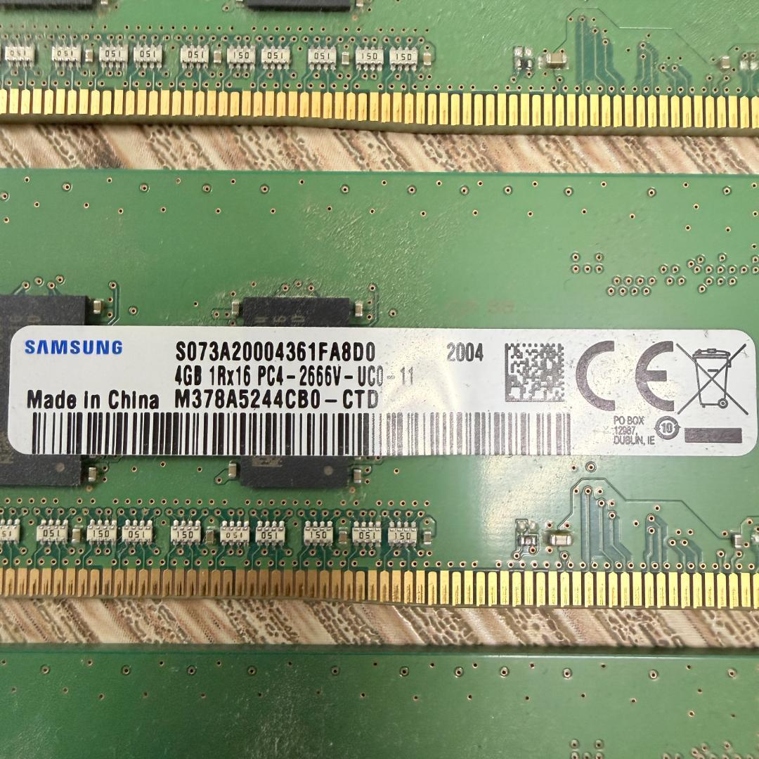 【SAMSUNG】 DDR4-2666V 4GB メモリ6枚セット計24GB