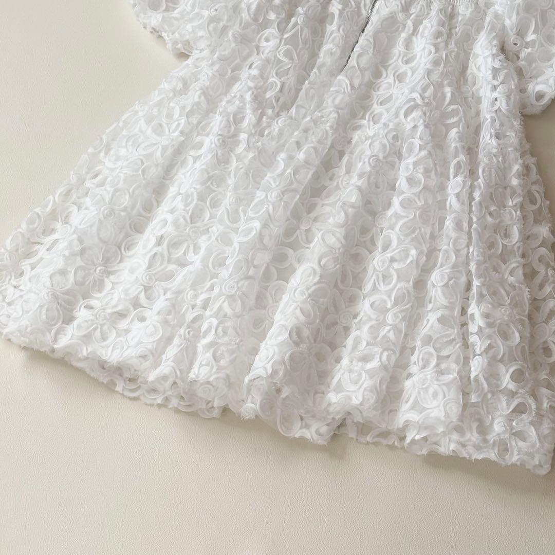 ✨美品✨POPPY フラワーパフスリーブ ティアードミニワンピース FREE