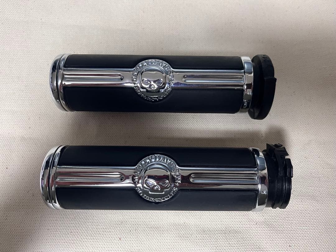 ハーレー純正 ウィリーG スカル グリップ ワイヤースロットル用