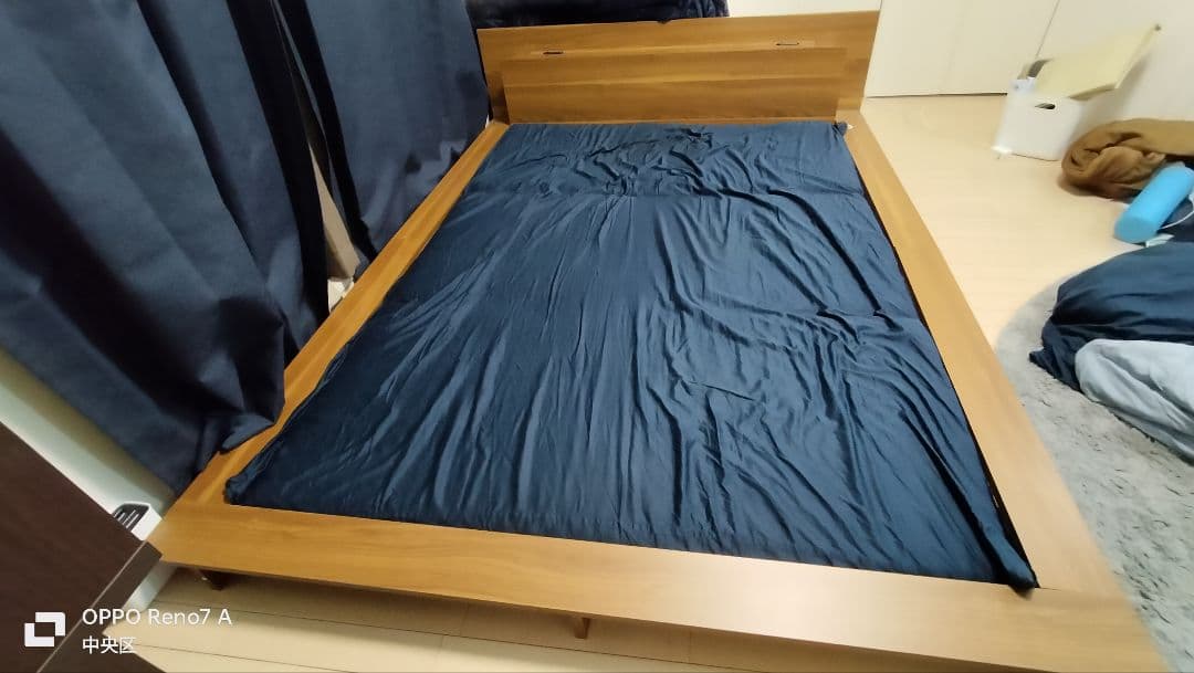 値下げ交渉OKーダークブラウン ダブルベッドフレーム