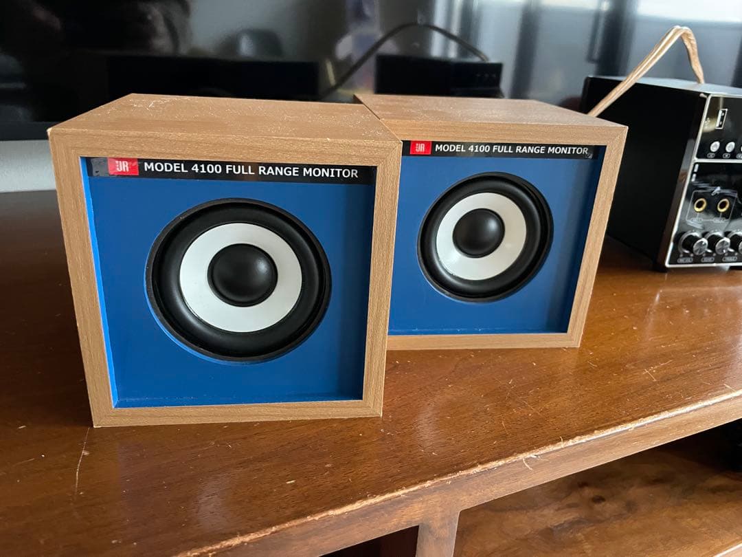 キューブJRスピーカー3インチフルレンジ 高音質 木目調