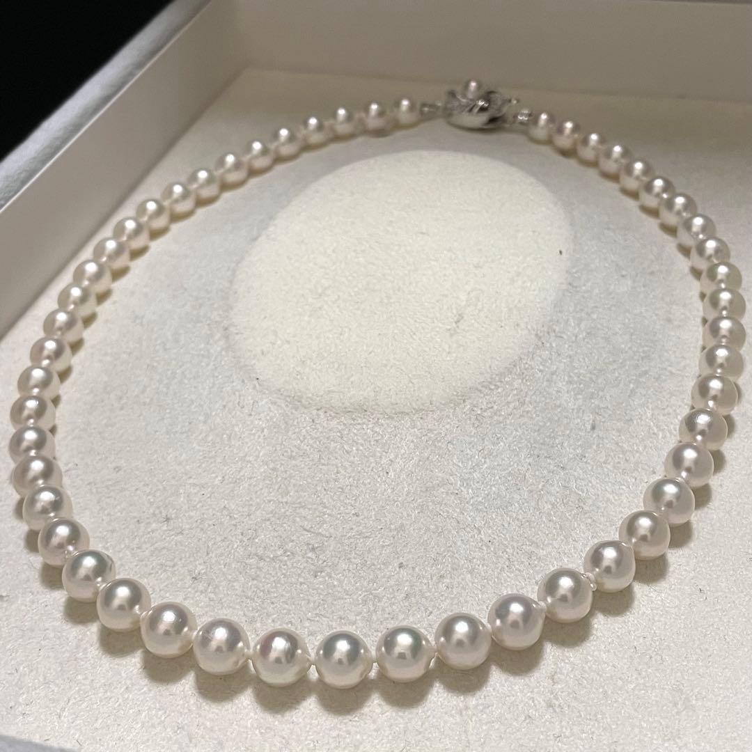 【テリ強✨大珠】 あこや真珠 ネックレス 7.5-8.0 パール アコヤ 本真珠
