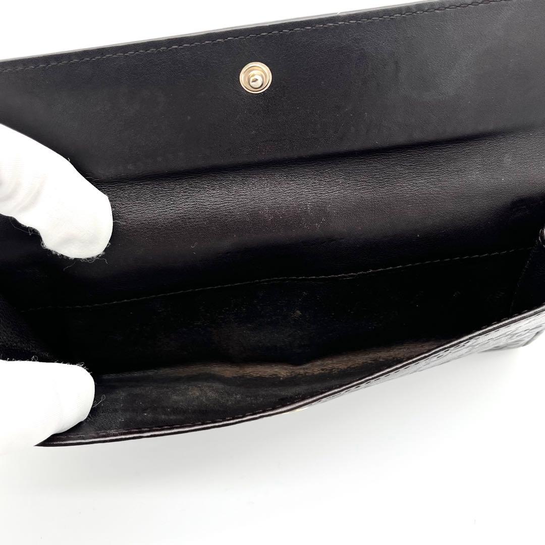 【美品】GUCCI ラブリーハート　グッチシマ　Wホック　ダークブラウン