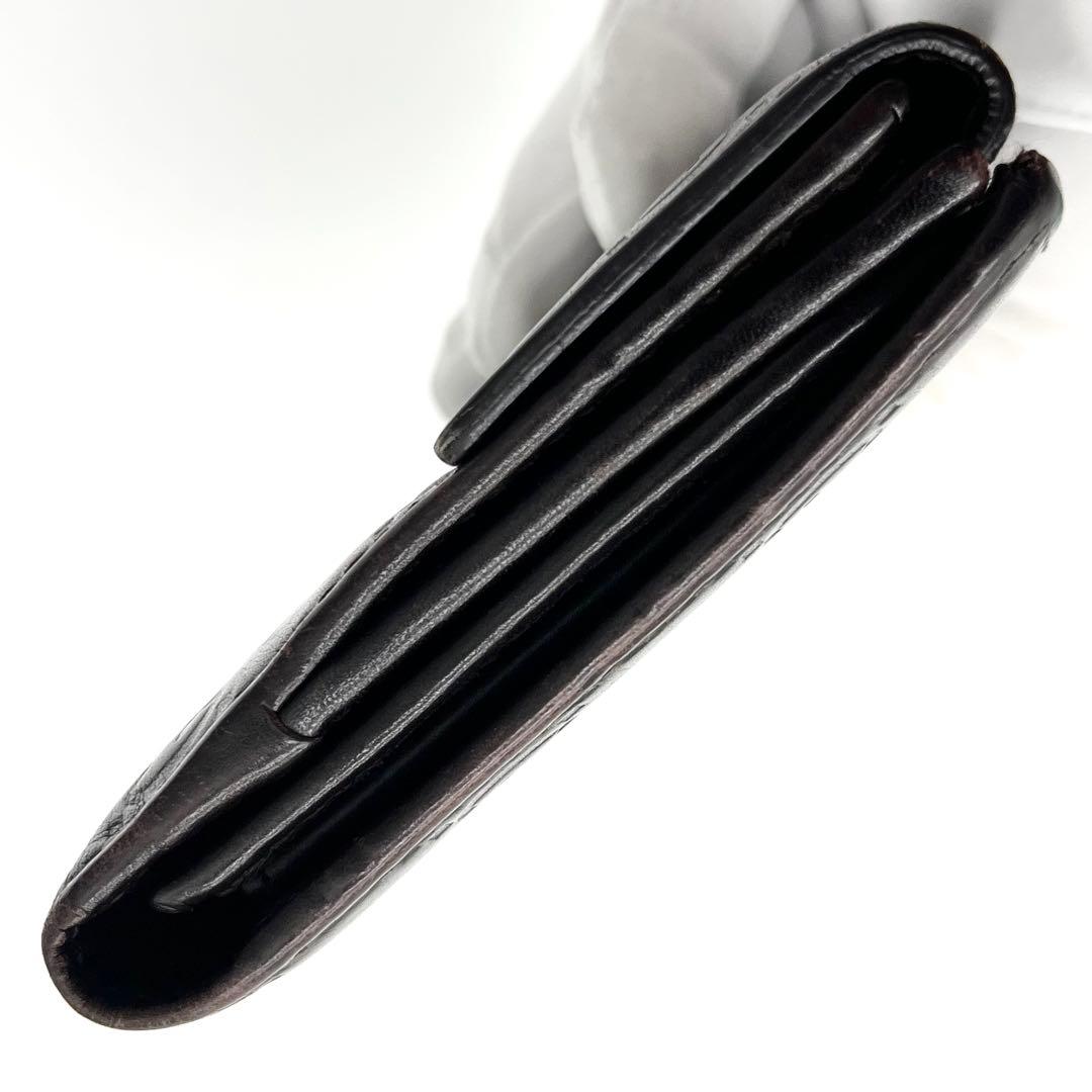 【美品】GUCCI ラブリーハート　グッチシマ　Wホック　ダークブラウン