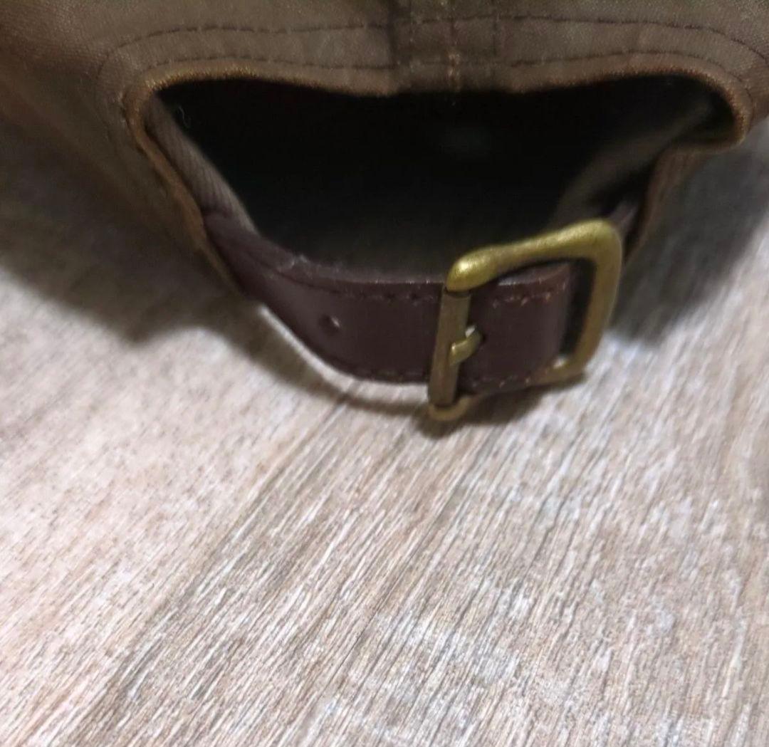 RRL ダブルアールエル コーデュロイオイルドキャップ ブラウン ロゴ刺繍