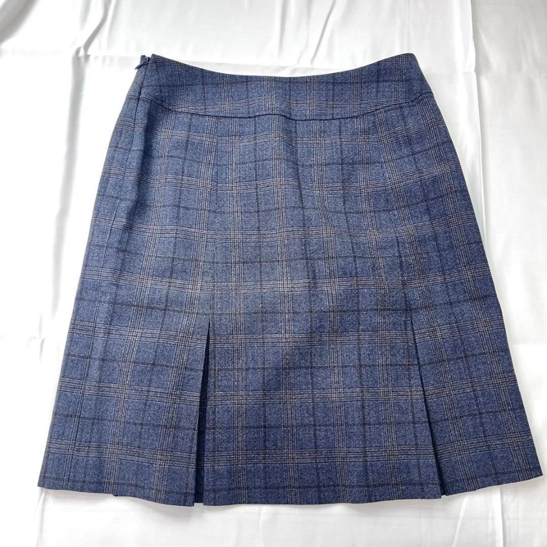 極美品 オンリー　レダ　スカートスーツ　セットアップ　ネイビー　グレンチェック