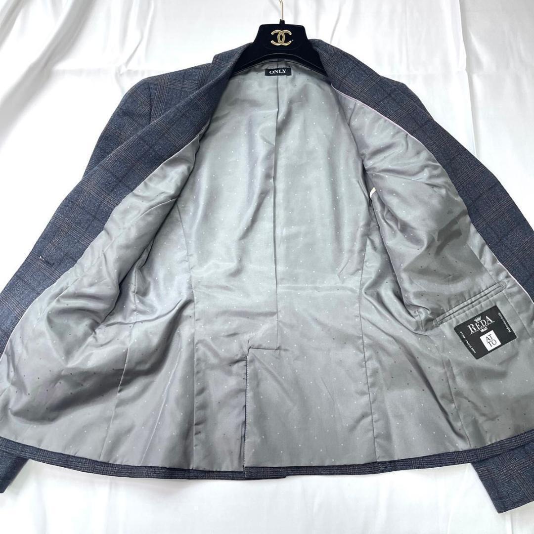 極美品 オンリー　レダ　スカートスーツ　セットアップ　ネイビー　グレンチェック