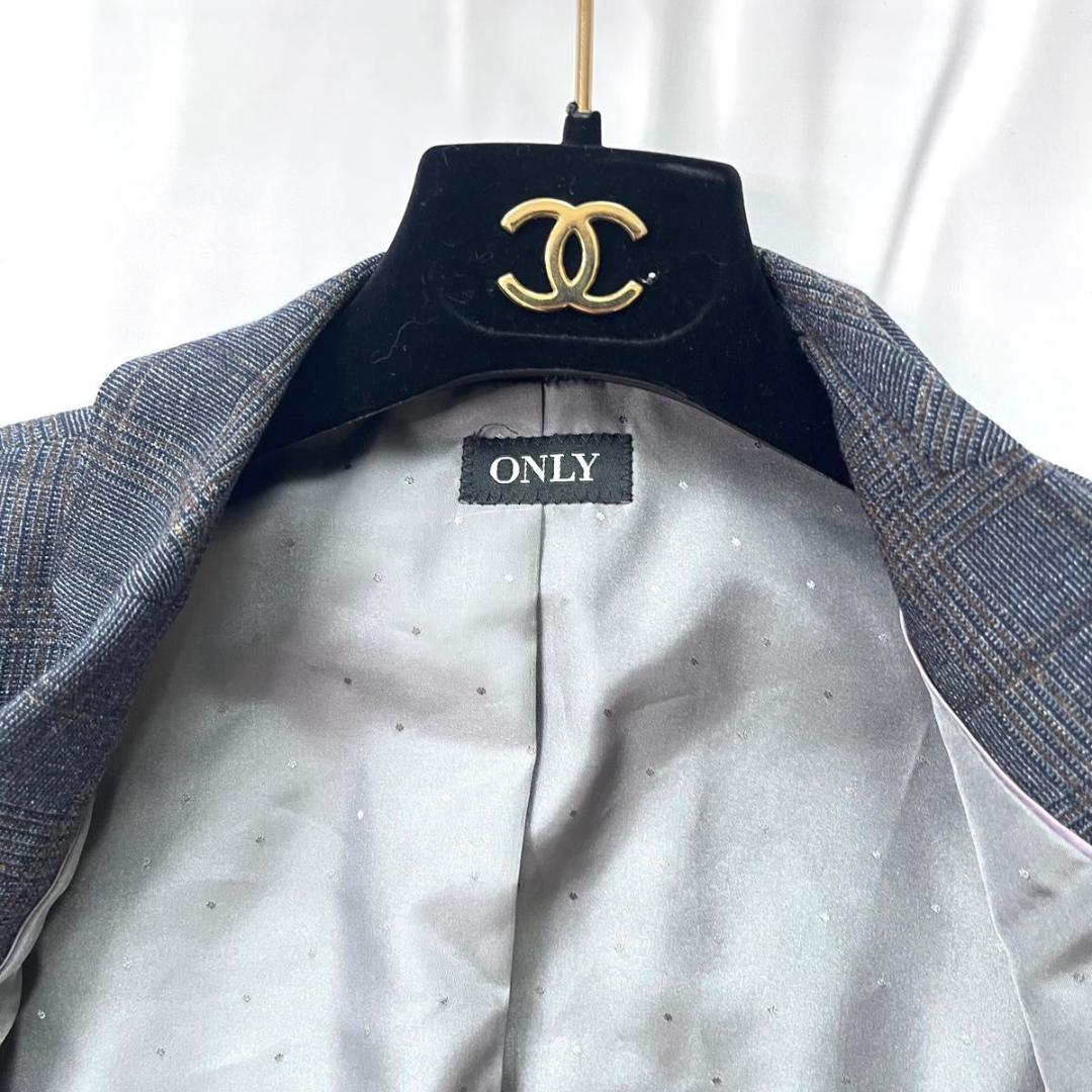 極美品 オンリー　レダ　スカートスーツ　セットアップ　ネイビー　グレンチェック