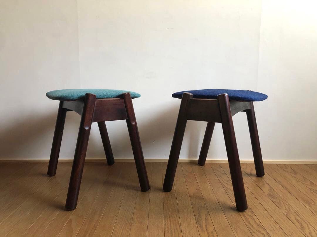 ヴィンテージ WINDS太平 スタッキングスツール2脚セット 飛騨家具 レトロ