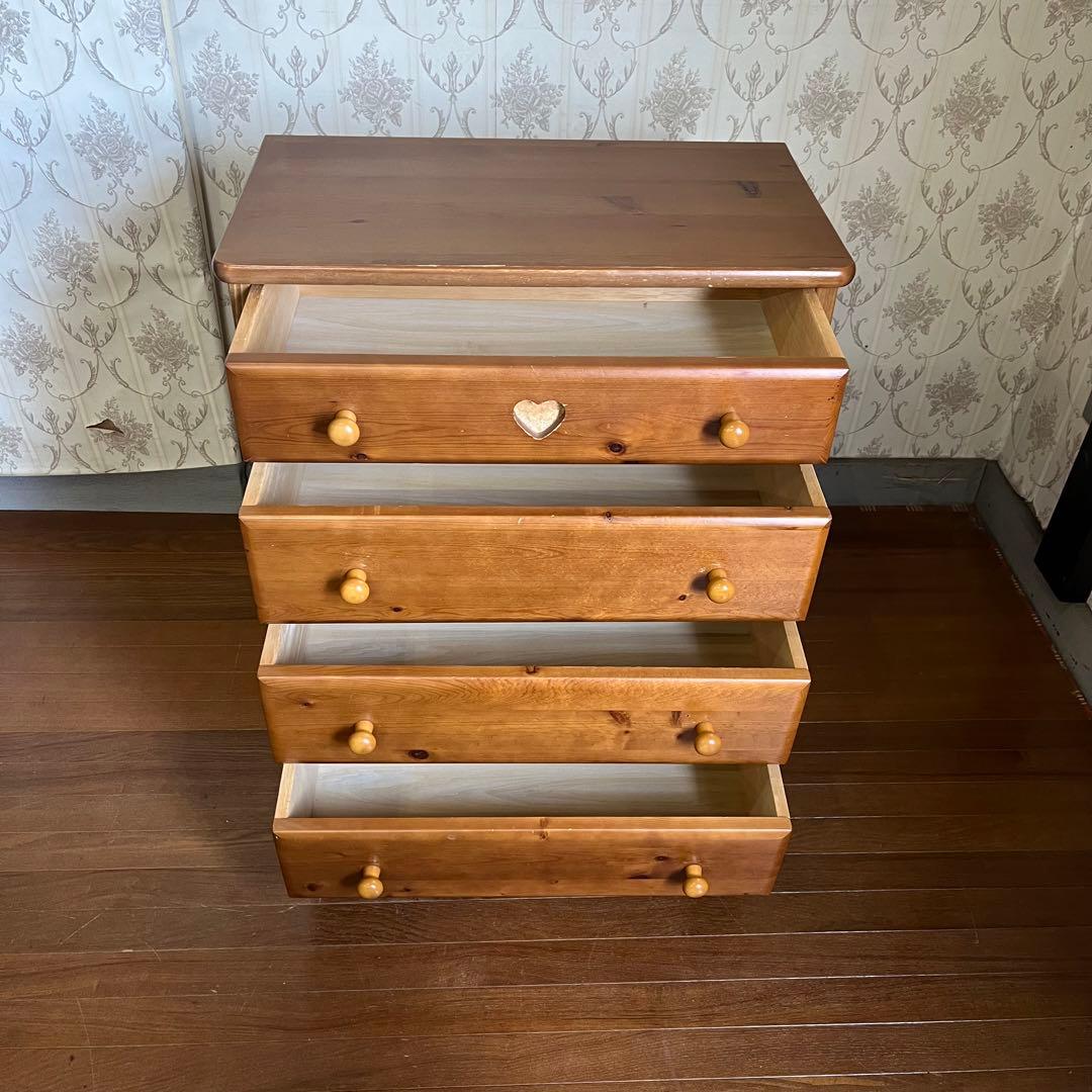 【アンティーク】① 木製 チェスト キャビネット 4杯 収納棚 箪笥 北欧レトロ