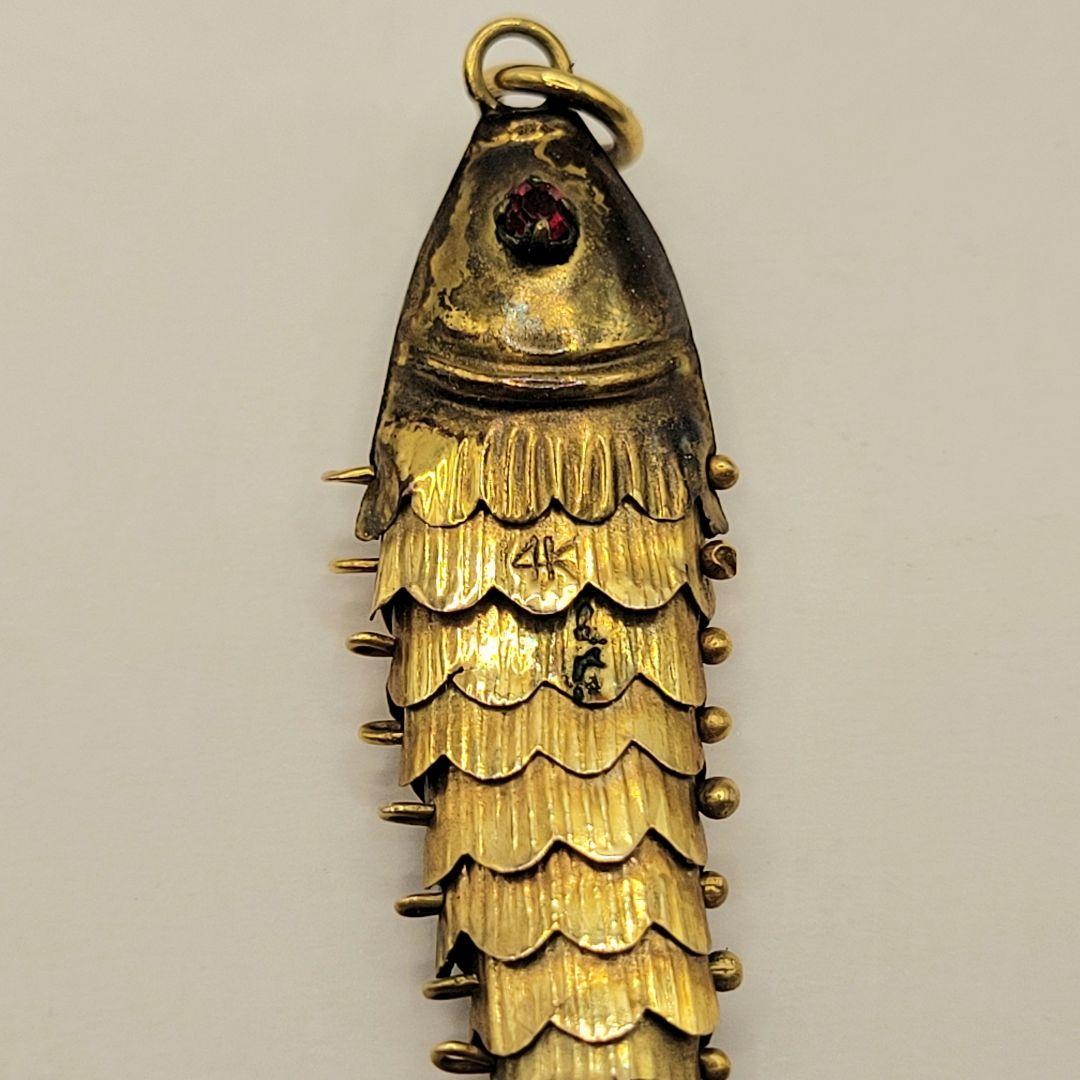 14金 ルビー 魚モチーフ ペンダントトップ ネックレス 14K