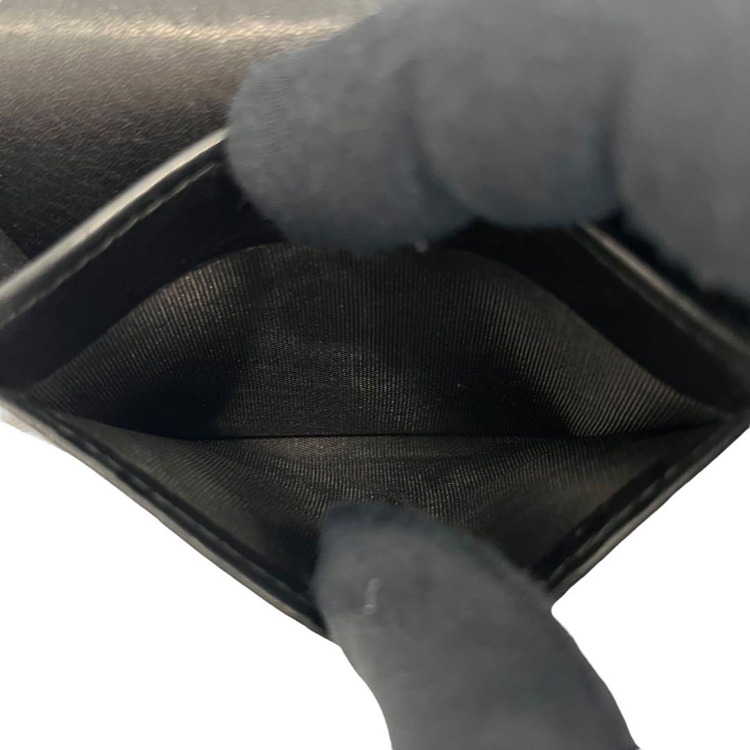 極美✨グッチ 名刺入れ カードケース GGシマ 型押し ブラック レザー