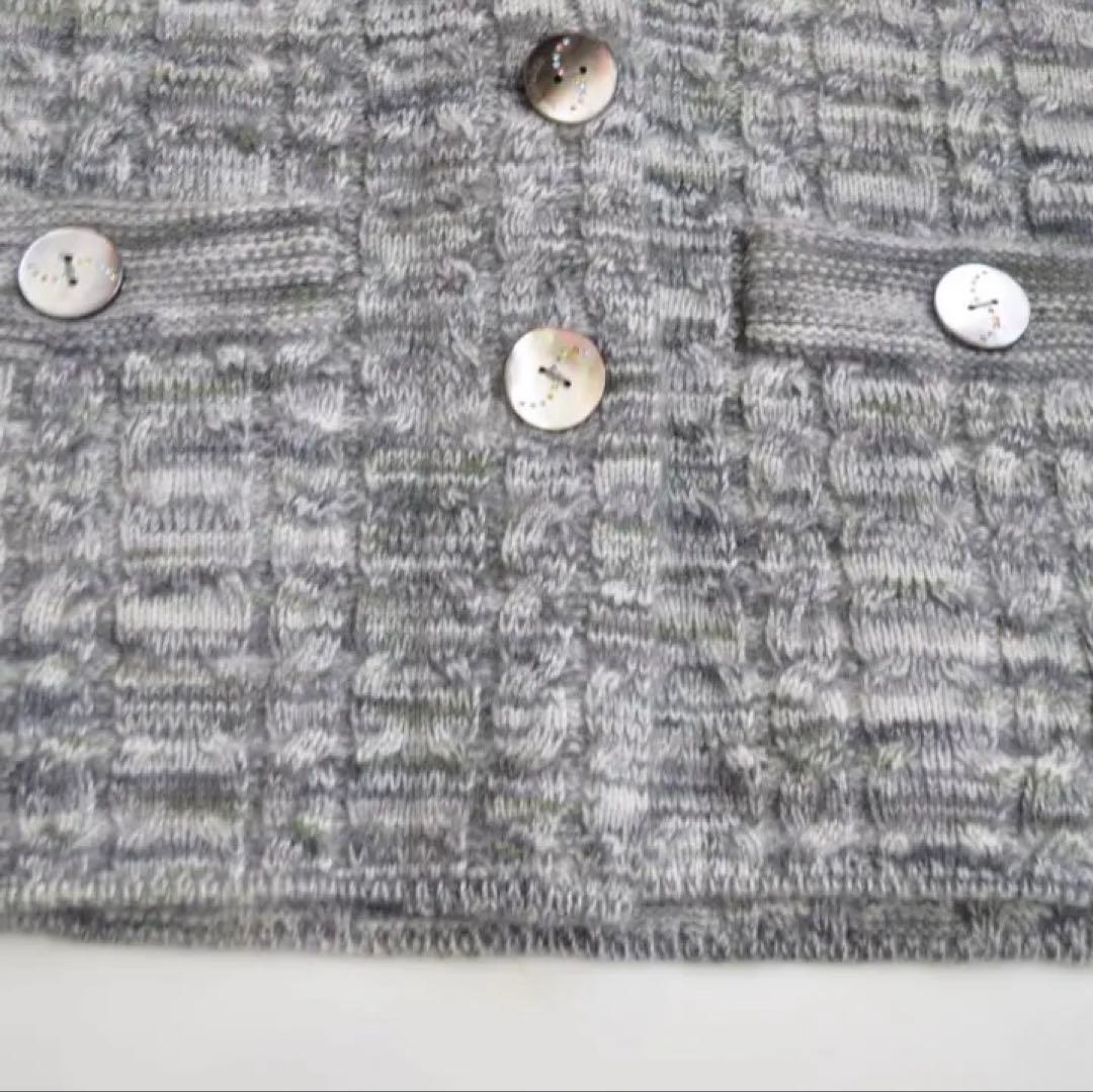 銀座和光取扱) イダスクラッチ ♡ 肉厚カシミヤニットジャケット グレー