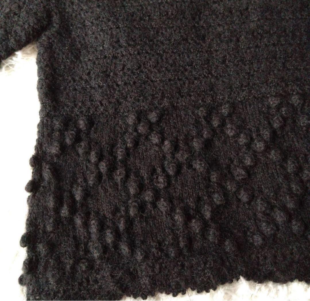 美品　PINK HOUSE モヘア混　花モチーフ 長袖カーディガン