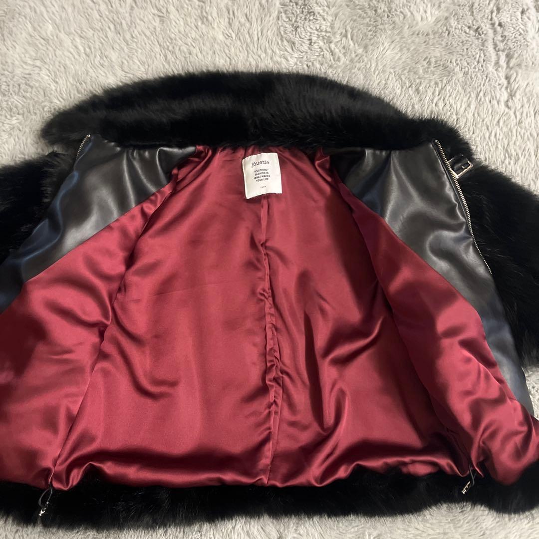 jouetie ジュエティ ベルトミドルファーコート ブラック