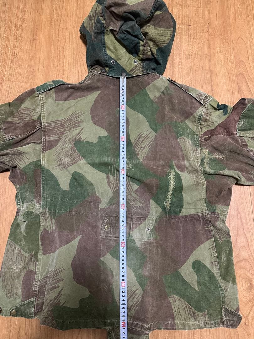 う*ぃ様 【希少！フード付き】50s ベルギー軍ブラッシュストロークカモ 実物