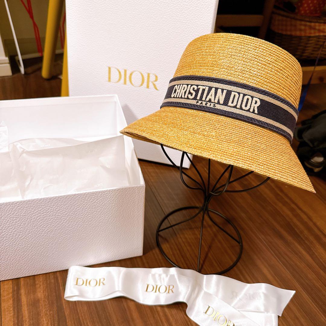 h*@様 Dior ディオール DIORESORT ディオリゾート　麦わら　ハッ