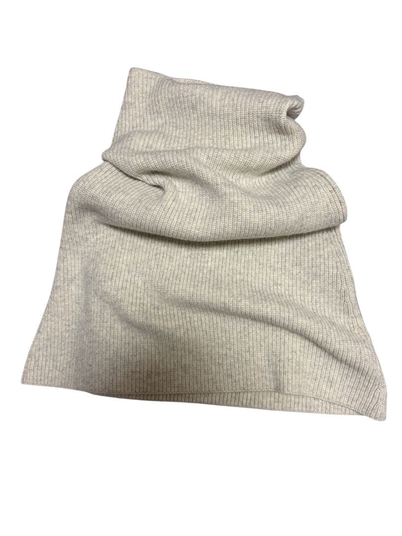 美品 APstudio カシミヤ混 リブニットケープネック ウォーマー　ホワイト