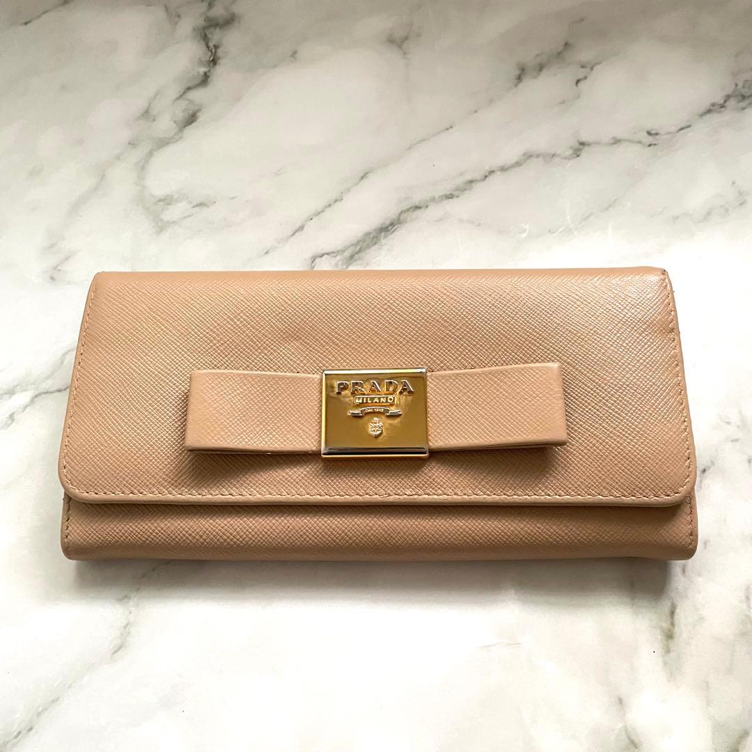 PRADA プラダ サフィアーノ　リボン　フィオッコ　長財布　0113-③