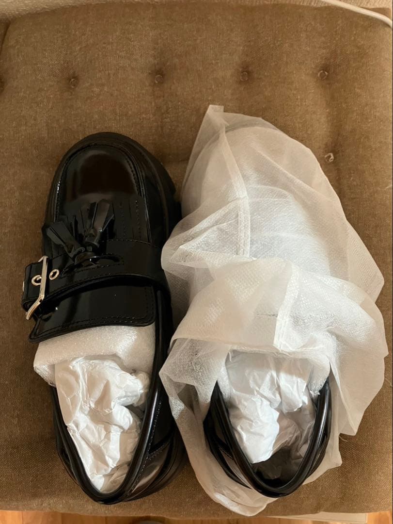 厚底　2WAY プラットフォーム　ローファー ブラック　S