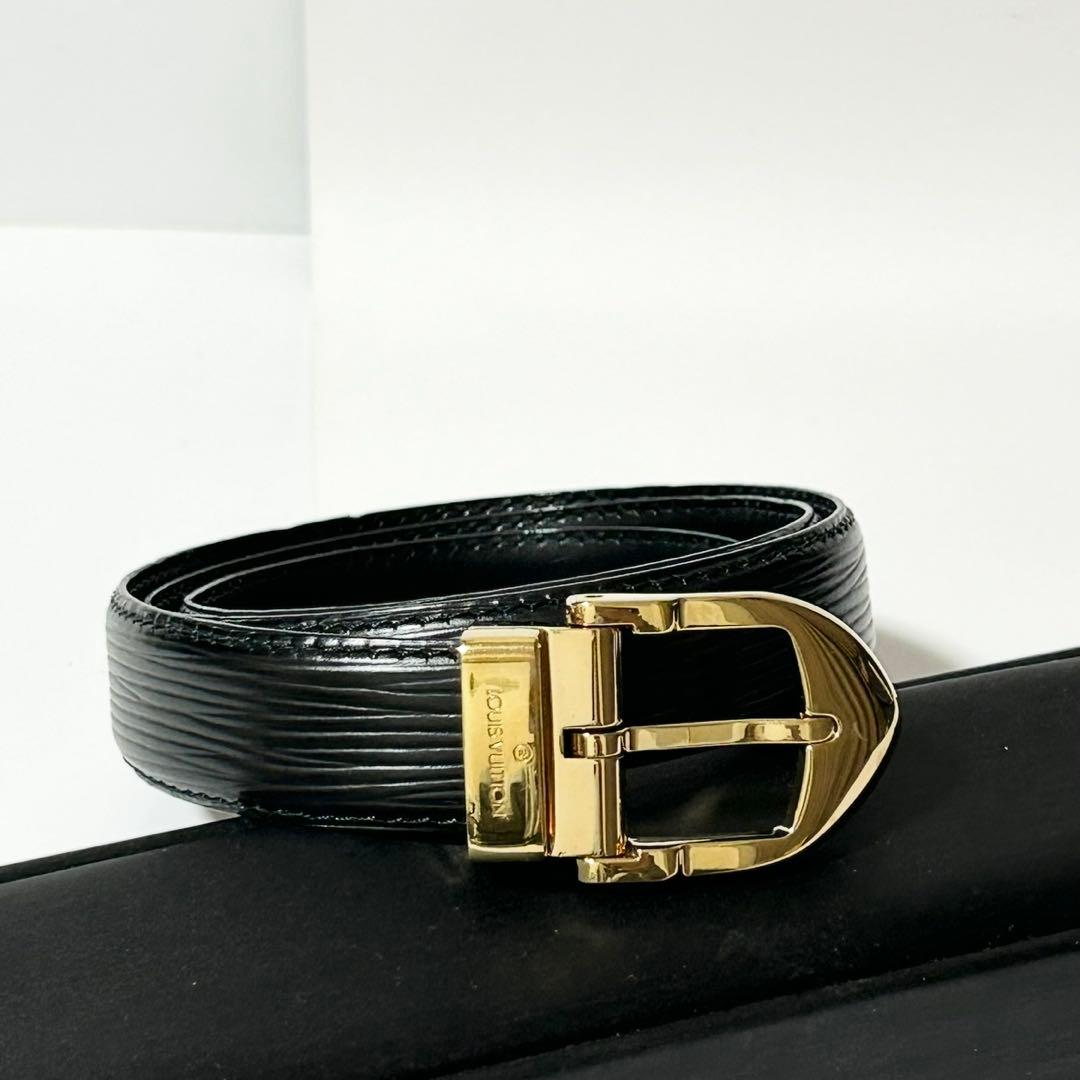 美品 ルイヴィトン ベルト M6832 エピ サンチュール クラシック ブラック