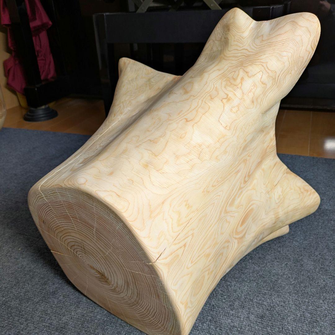 檜　切り株　丸太　椅子　スツール　テーブル　高さ約34㎝