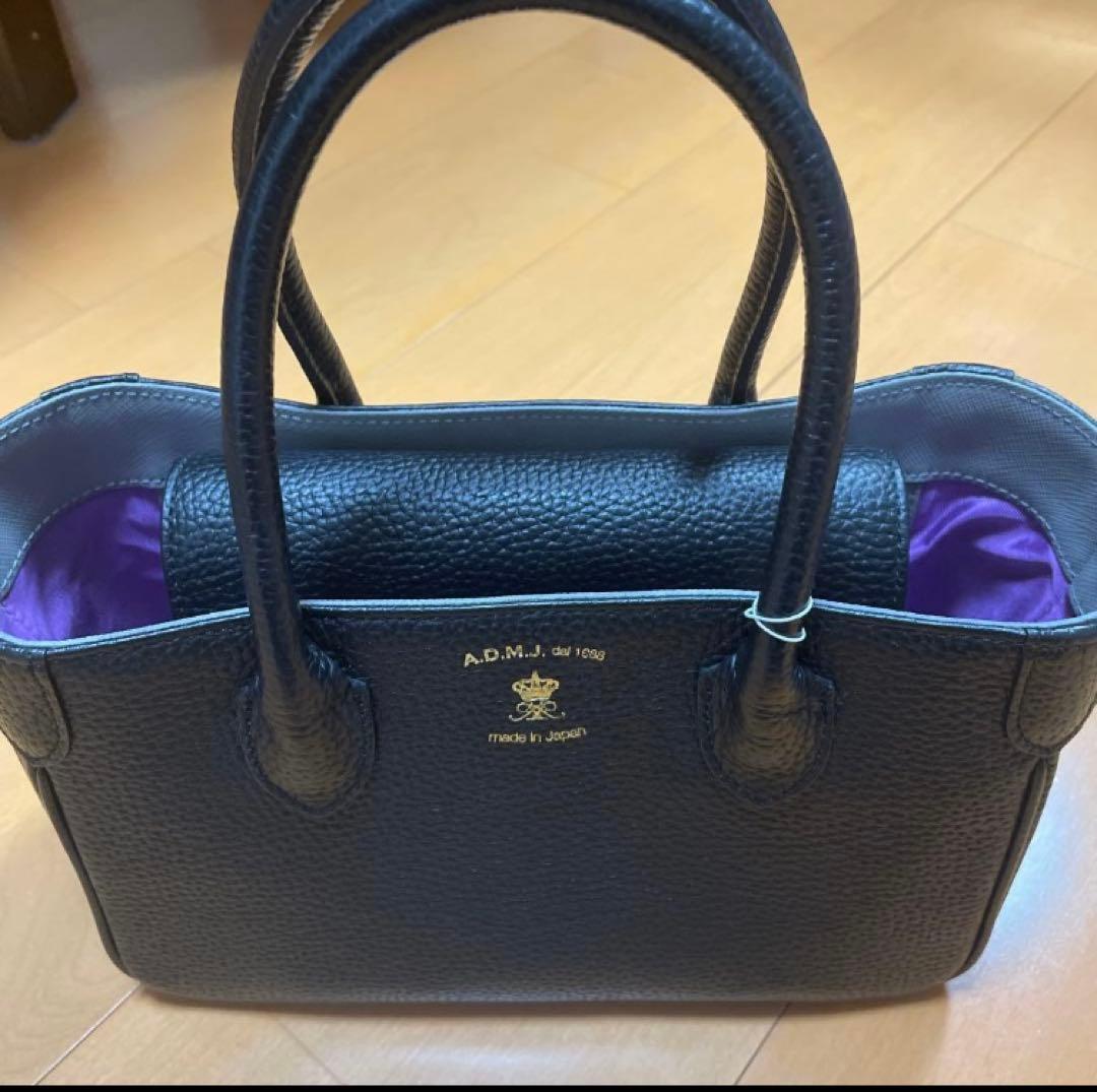 A.D.M.J. 黒 レザーハンドバッグ