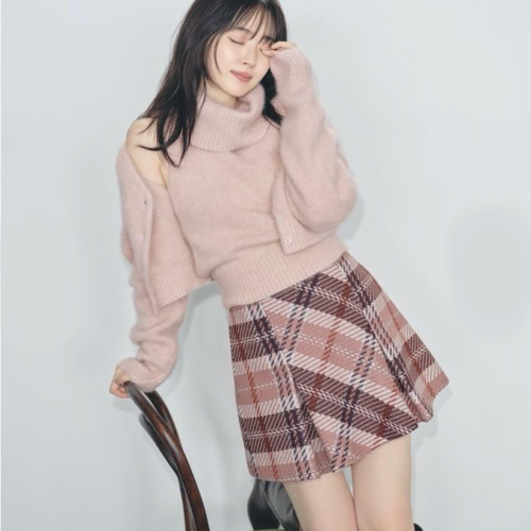 SNIDEL ロービングチェックミニスカート スナイデル