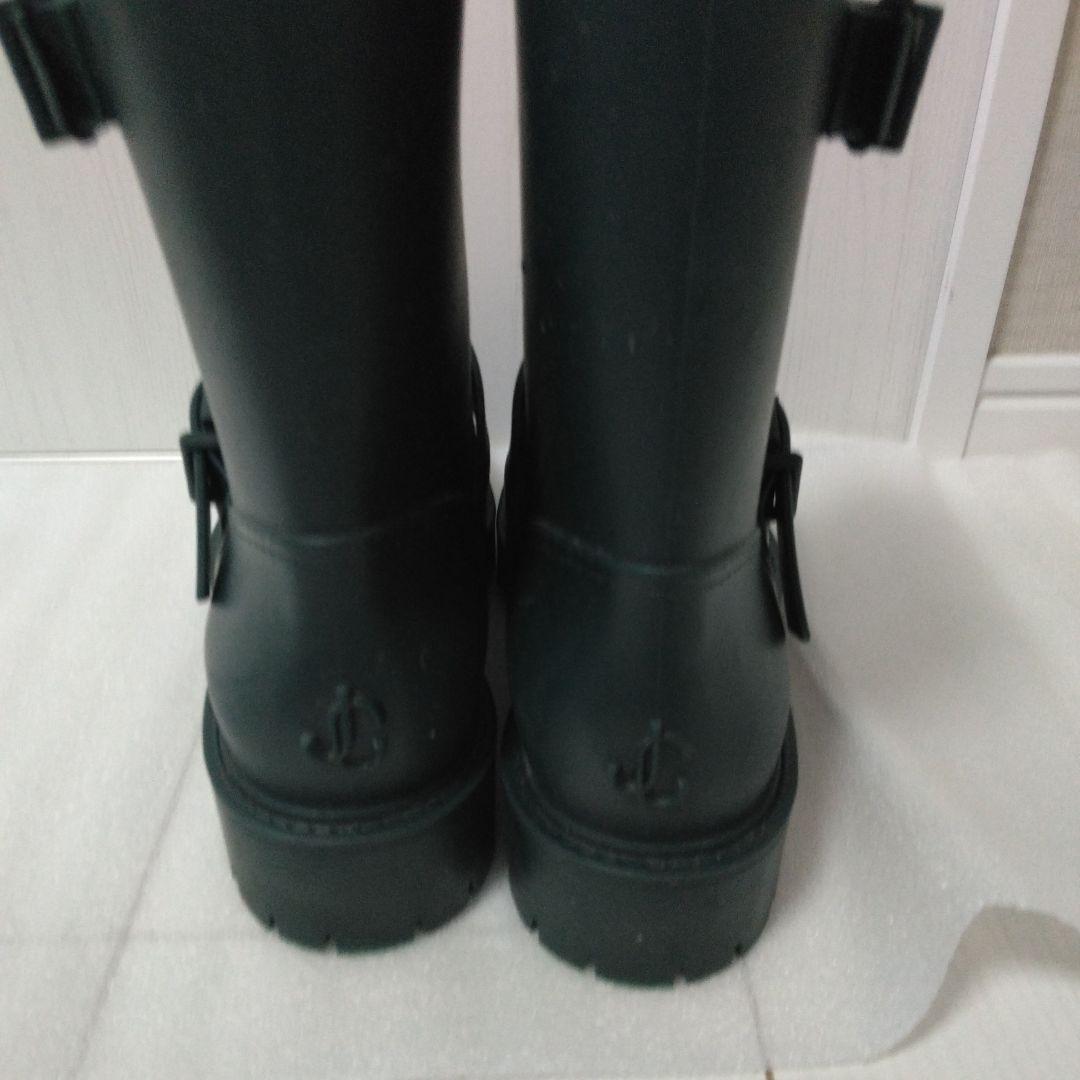 JIMMY CHOO　ダークグリーン バックル付きショートレインブーツサイズ37