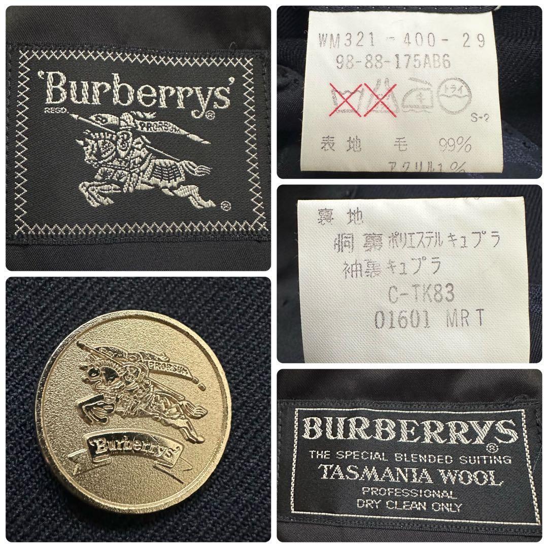 美品✨バーバリー 紺ブレ ダブルブレスト 金ボタン テーラードジャケット L
