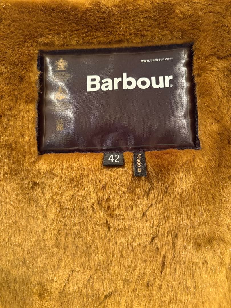 極美品　Barbour ファー ベスト 42 ブラウン