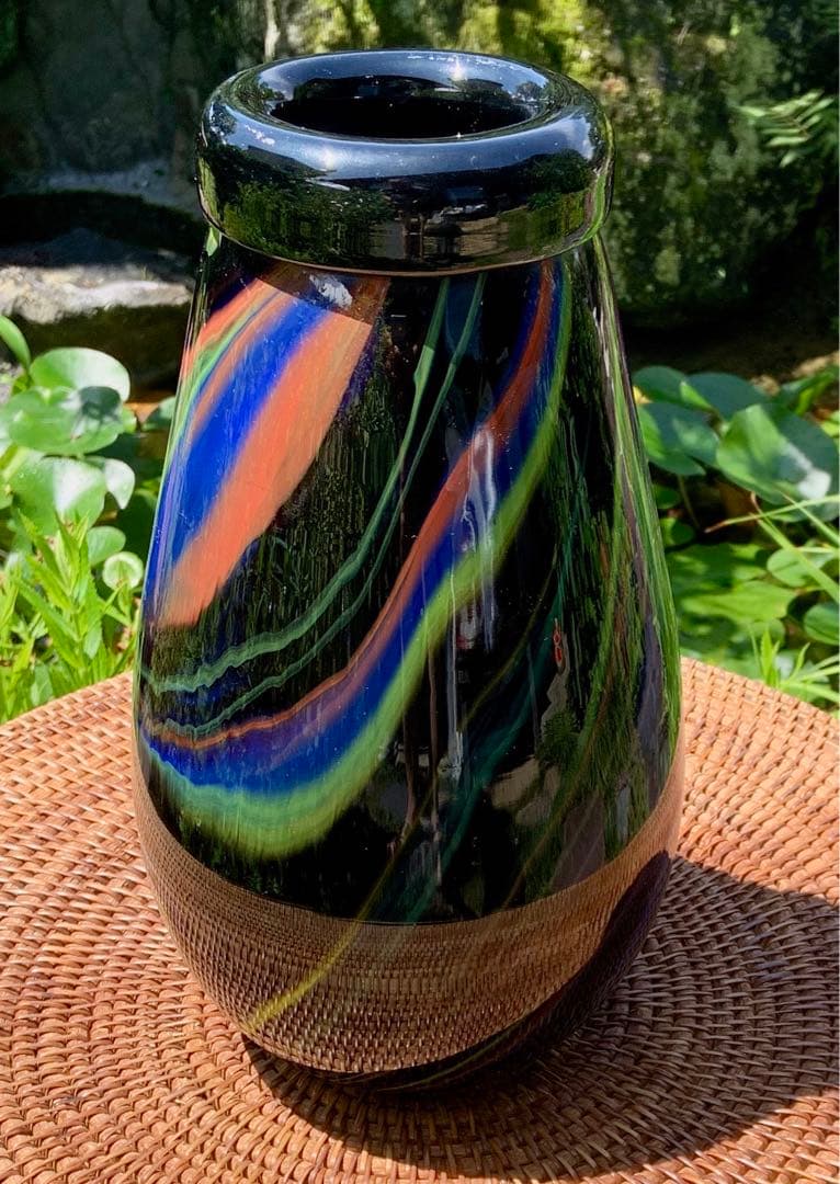 1980'S ミッソーニ ムラーノ製 ガラス ストライプ デザイン 花瓶