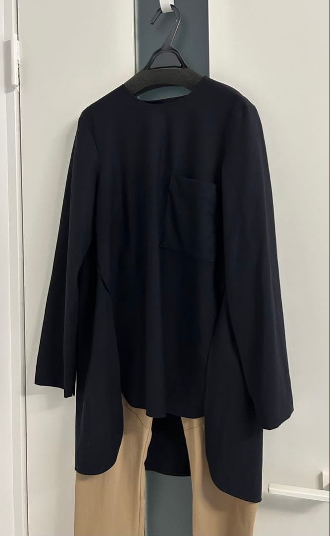 エンフォルド ネイビーサイドスリット 胸ポケット プルオーバー ブラウス