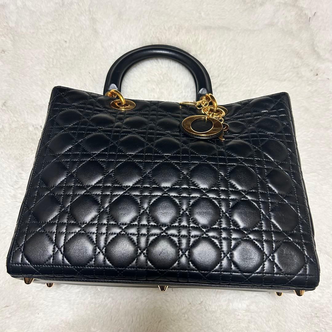 Dior レディディオール ハンドバッグ ブラック ゴールド金具 極美品