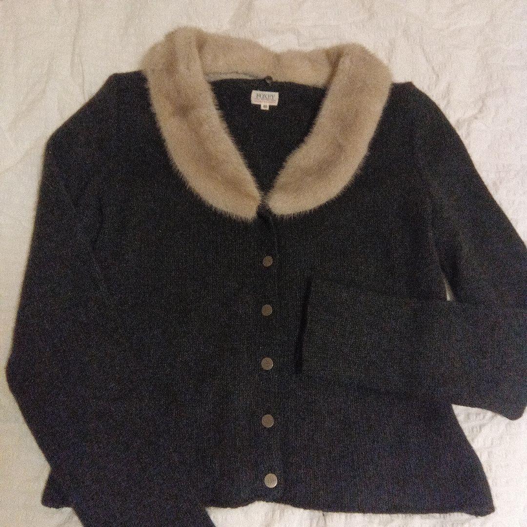 フォクシー 　カシミヤ 　ファー付きカーディガン 40　ルネ