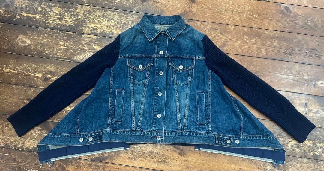 sacai デニムジャケット＆ニットドッキング