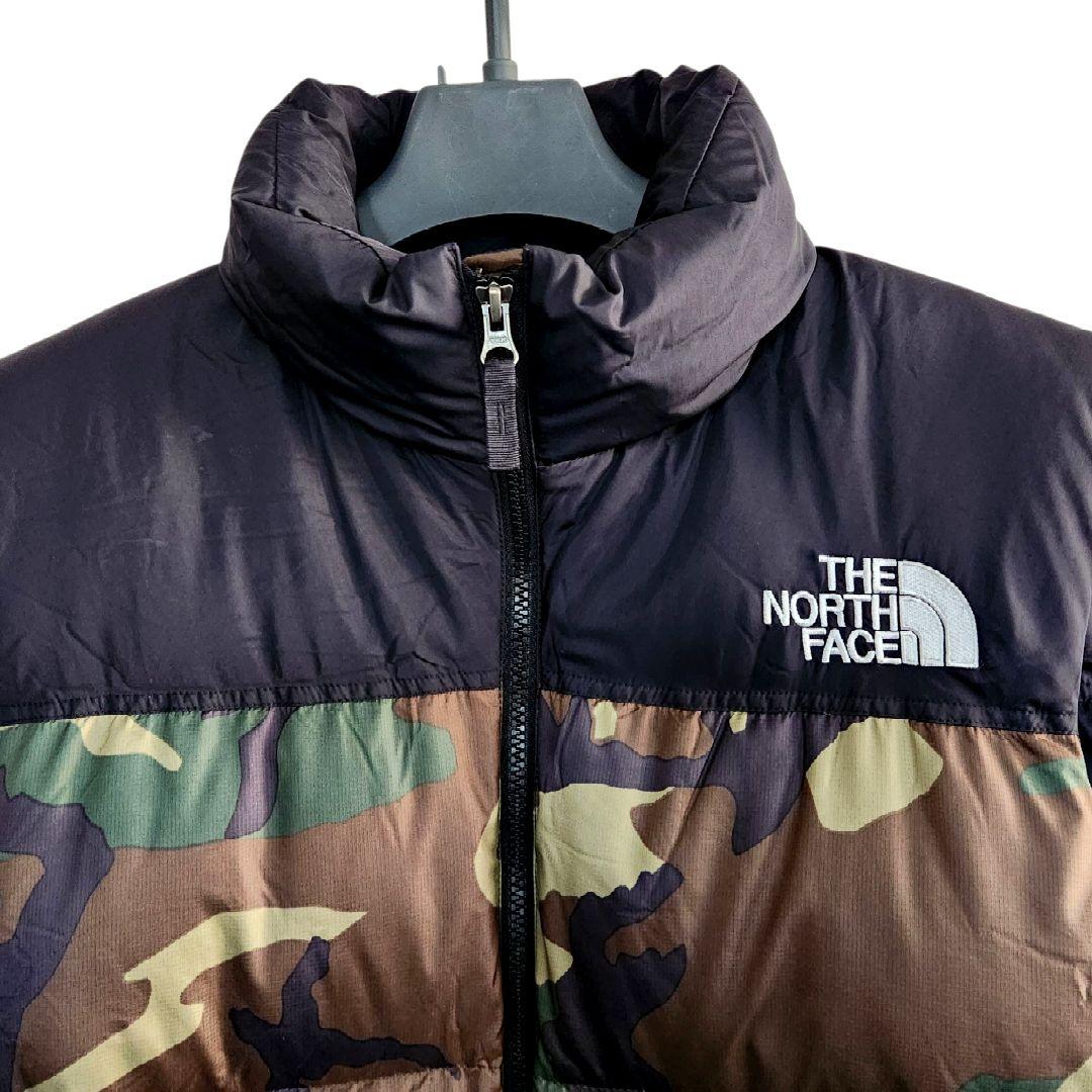 ✨希少✨ノースフェイス ヌプシ ダウンベスト 黒 迷彩 カモ XL