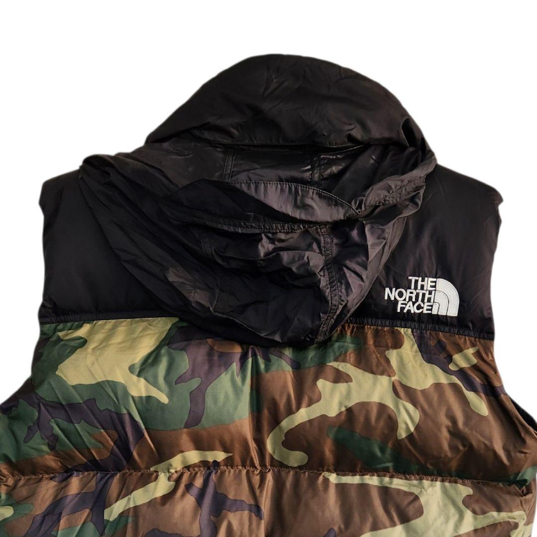 ✨希少✨ノースフェイス ヌプシ ダウンベスト 黒 迷彩 カモ XL