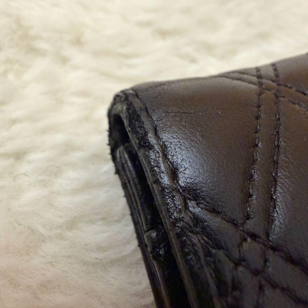 シャネル　マトラッセ　カードケース　名刺入れ　黒　ブラック　ミニ財布　20番台