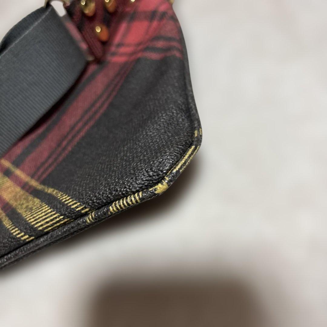 Vivienne Westwood ショルダーバッグ　オーブ　チェック柄　PVC