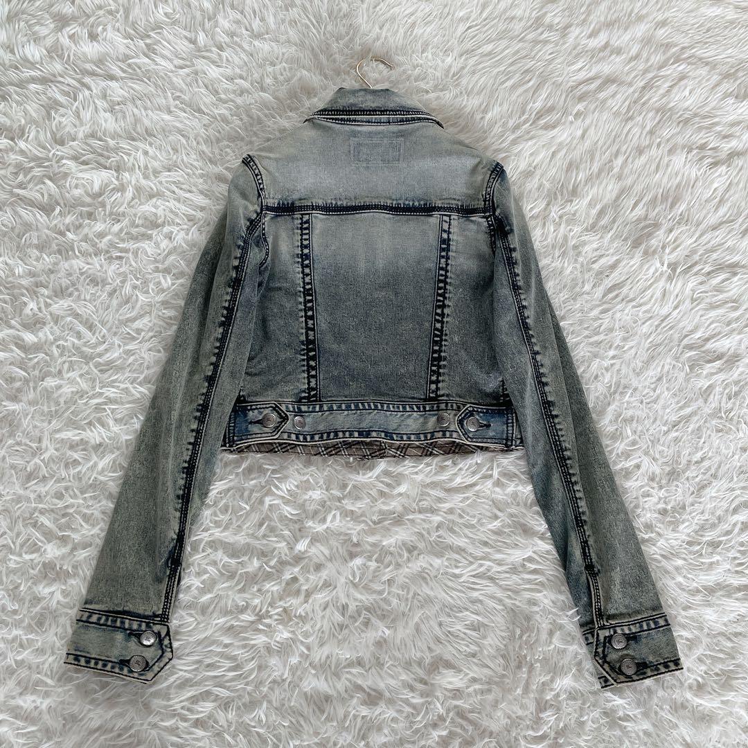 希少✨【バーバリーブルーレーベル】ホースロゴ刺繍デニムジャケット ノバチェック