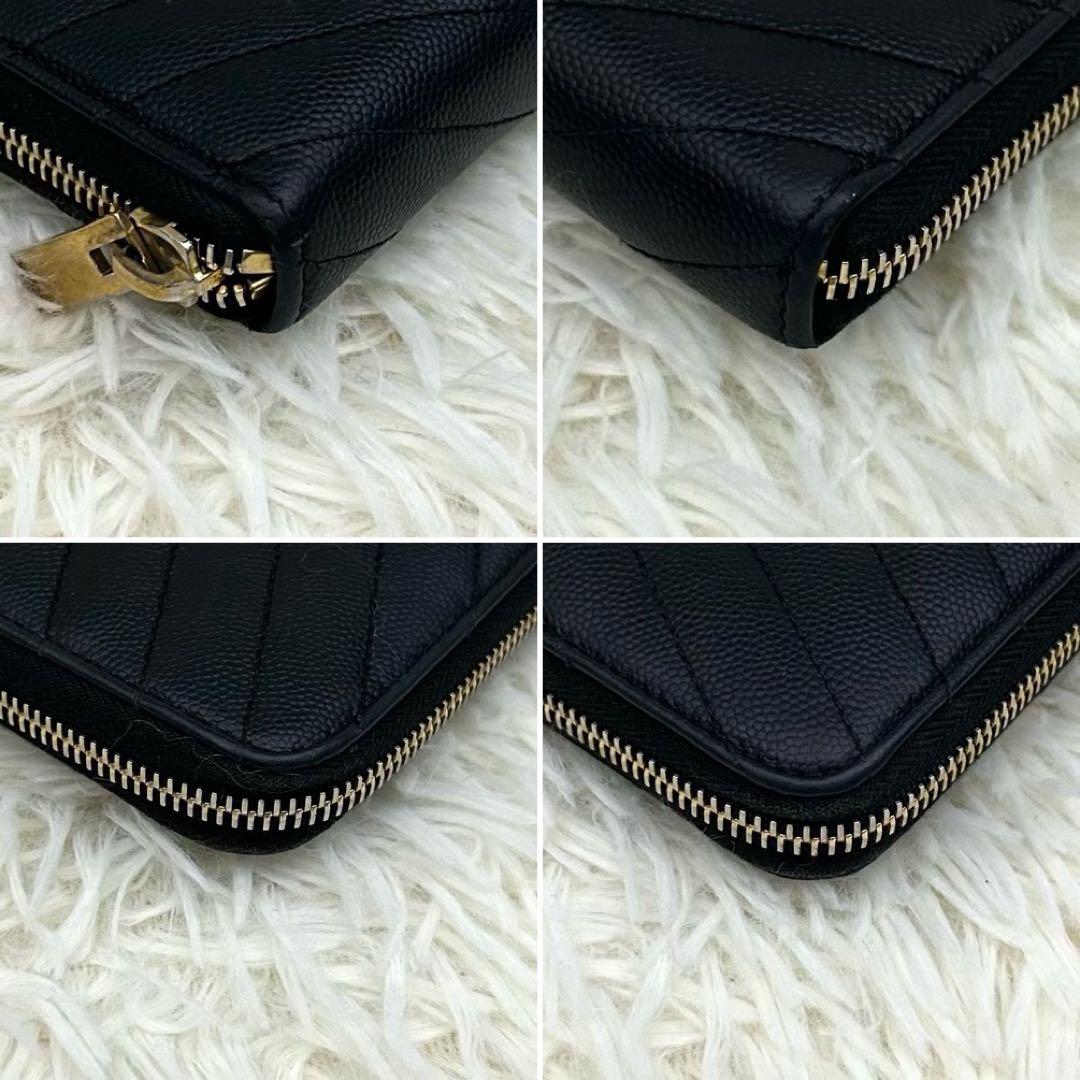 ［美品］SAINT LAURENT ラウンドファスナー カサンドラ 長財布